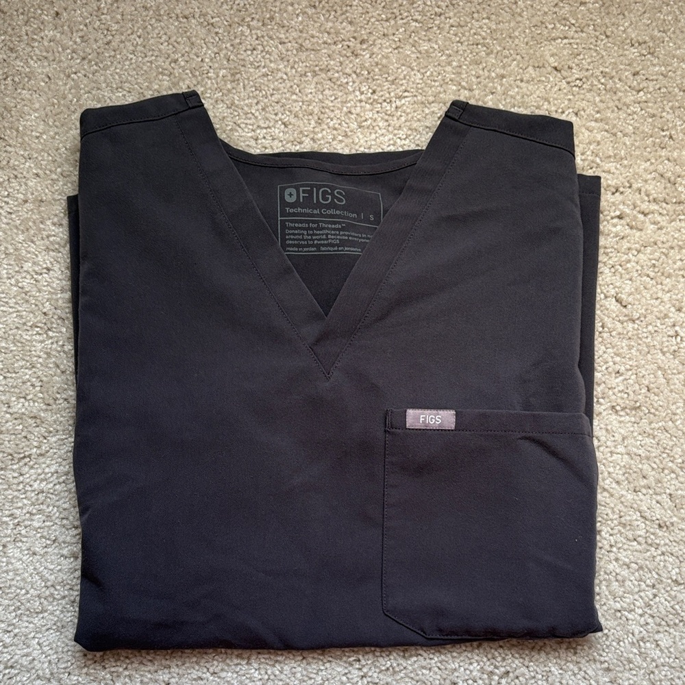 Figs Womens Charcoal Gray Catarina one pocket scrub top